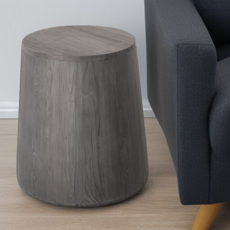 Hivvago 18 Inch Ebony Solid Wood Round End Table