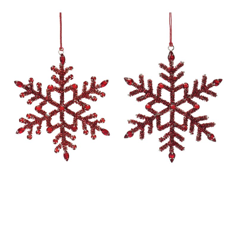 Jewel Metal Snowflake Ornament (Set of 12)