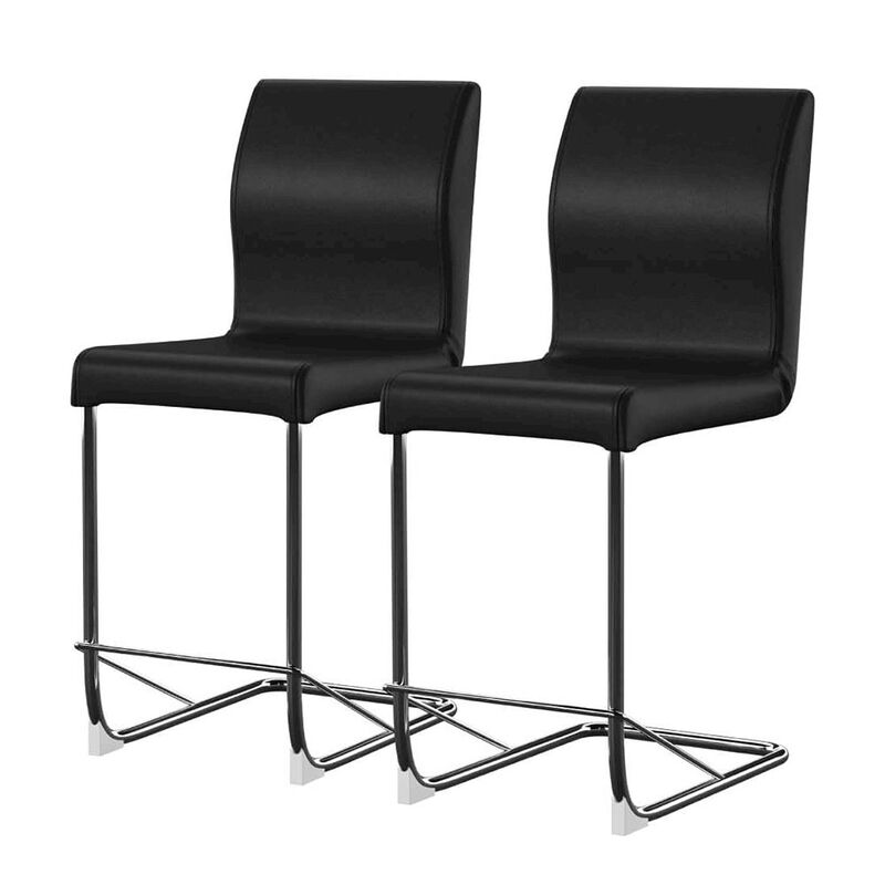 Simple Relax Dining Chair, Black,Chrome Set of 2 image number 0