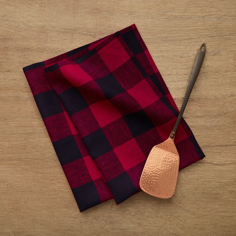Christmas Linen Kitchen Towels 16.5 x 26.5 in Set of 2 - Buffalo Check, Solino Home