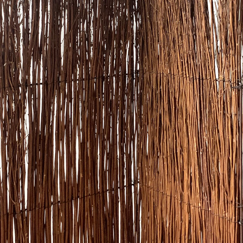 3 Panel Vertically Aligned Willow Branches Room Divider, Brown - Benzara