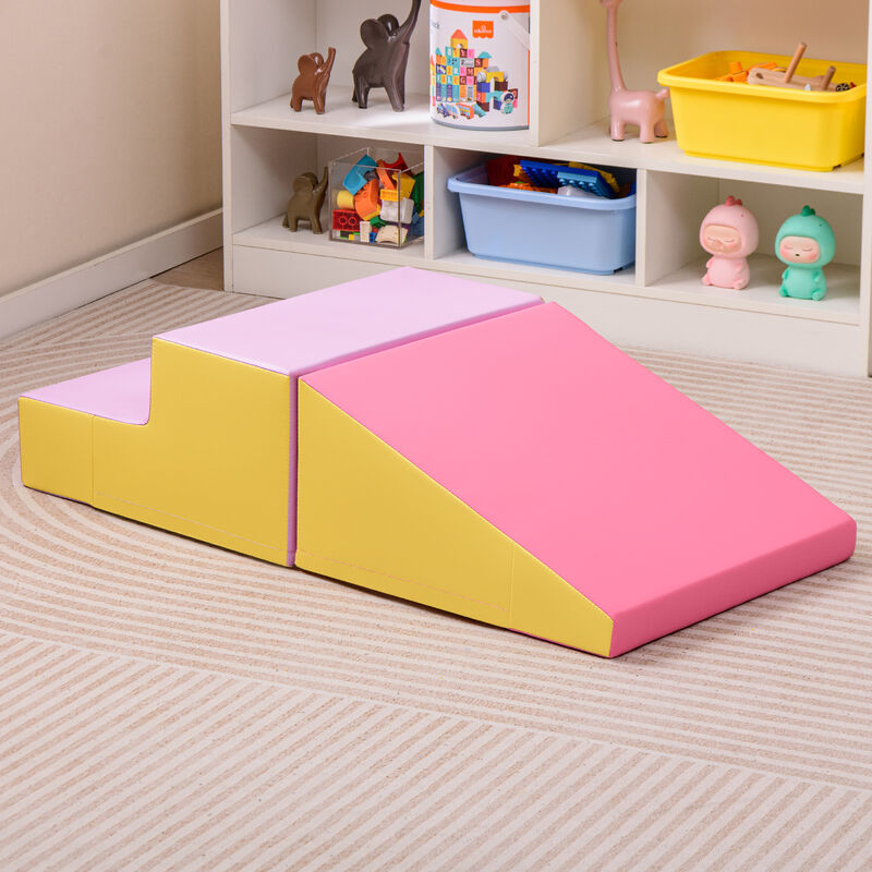 Infant and Toddler Foam Blocks 2-Piece Step and Slide Climber Set
