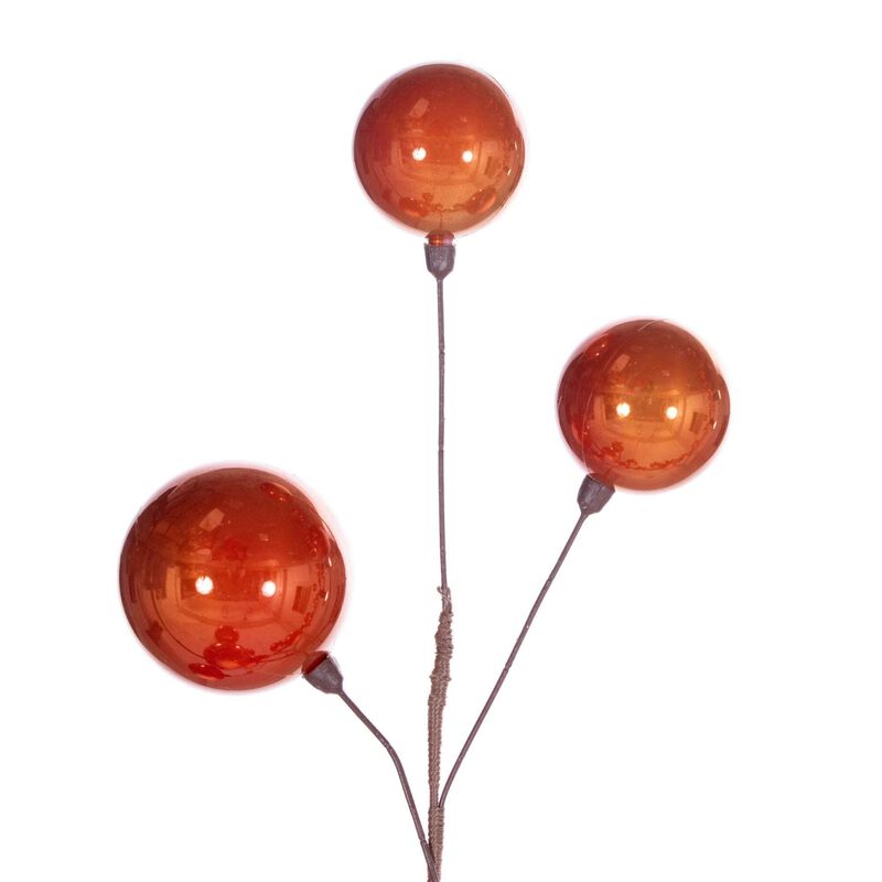 Vickerman 10' Burnished Orange Pearl Branch Ball Wire Garland. image number 1