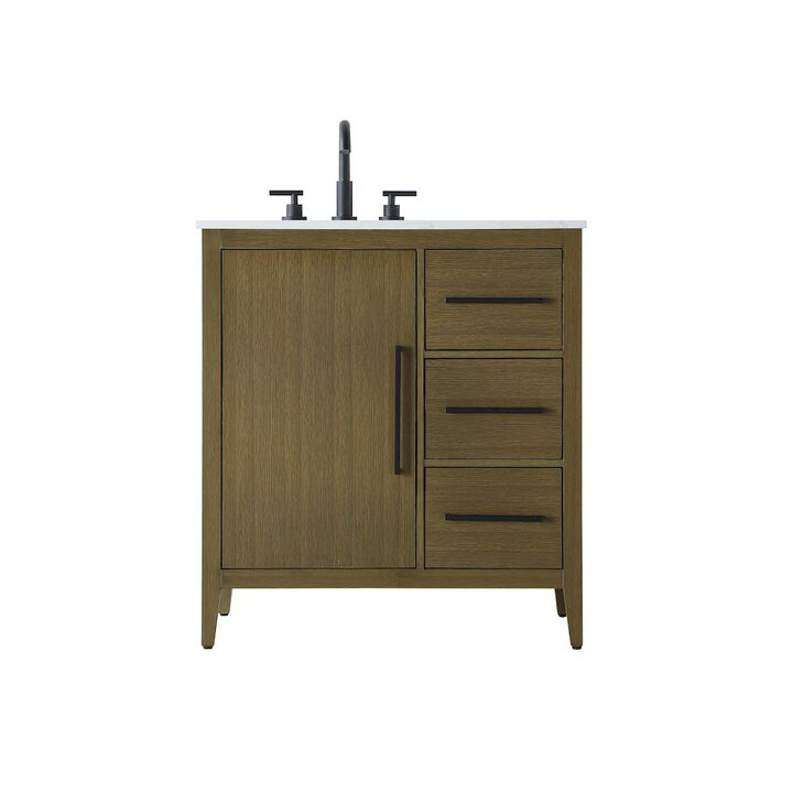 Elegant Kitchen and Bath 32 Inch Single Bathroom Vanity In Chestnut Brown
