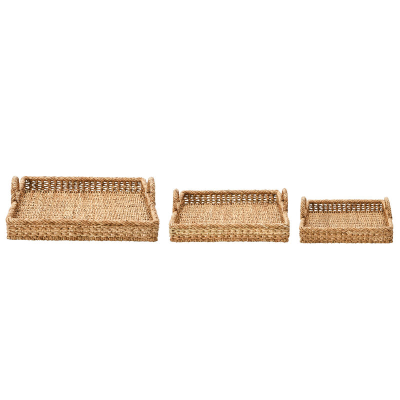 Decorative Water Hyacinth Tray, Set of 3 image number 4