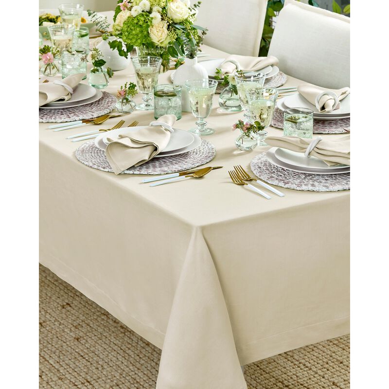 Solino Home Fete 100% Linen Table Throw &ndash; Handcrafted, Machine Washable, Perfect for Holiday and Everyday Dining