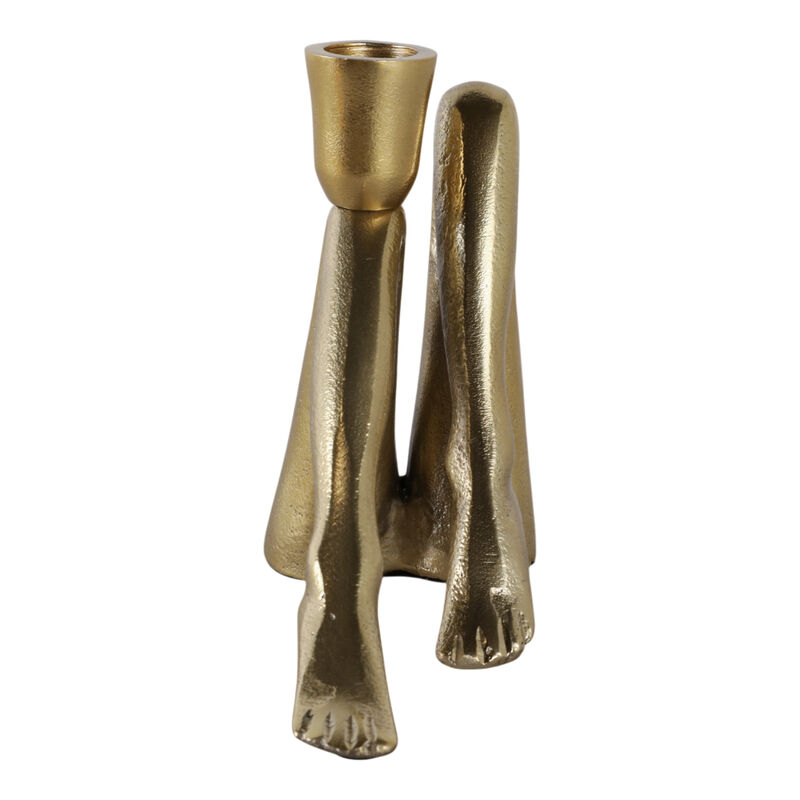 6x6" Bent Legs Taper Holder, Gold image number 2