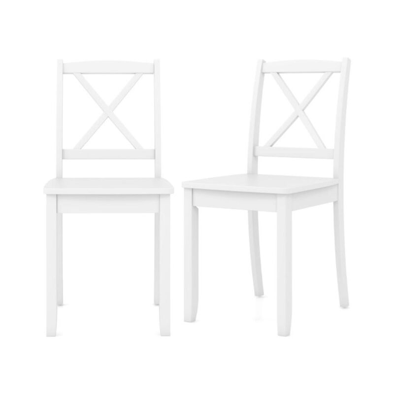 Hivvago Wood Dining Chair Set of 2 with Rubber Wood Legs and Curved Backrest