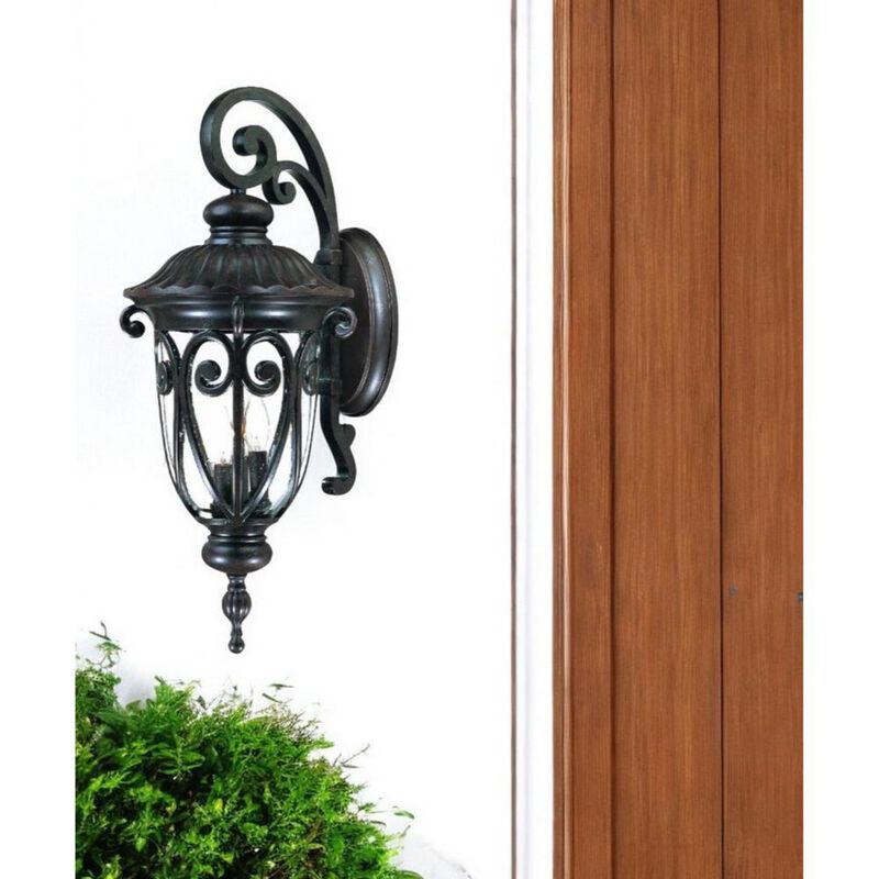 Hivvago Naples 3-Light Marbelized Mahogany Wall Light