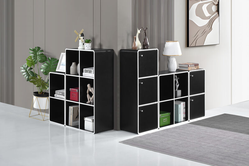 Kings Brand Furniture Dothan Wood 4-Cubed Open Bookcase - Storage Shelf Organizer Bookshelf