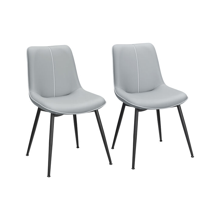 Set of 2 Upholstered Leather Dining Chairs