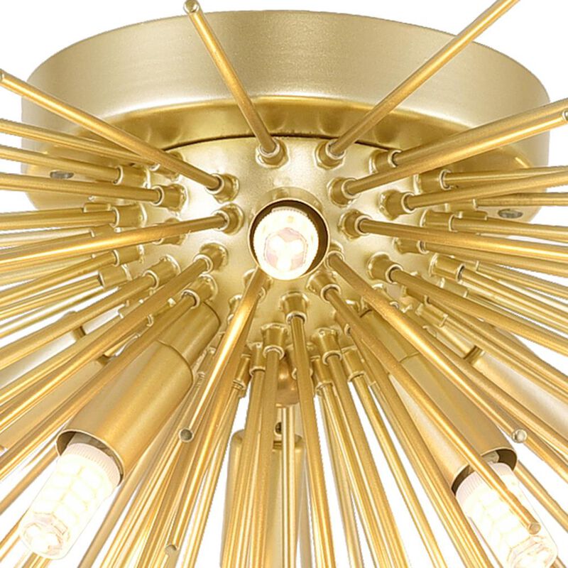 Savannah 6 Light Flush Mount With Gold Leaf Finish