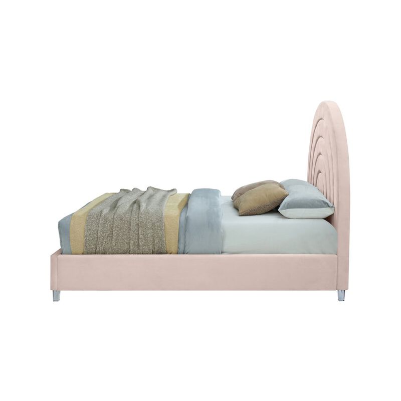 Meridian Furniture Rainbow Pink Velvet Full Bed