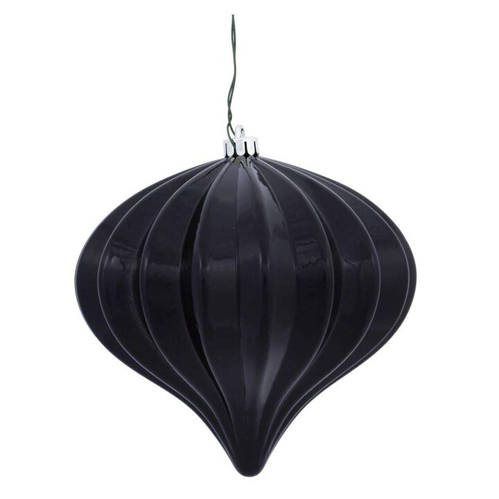 Vickerman 386729 - 5.7" Black Shiny Onion Christmas Tree Ornament (3 pack) (N151217DSV)