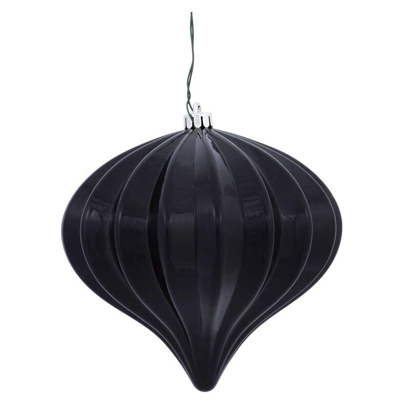 Vickerman 386729 - 5.7" Black Shiny Onion Christmas Tree Ornament (3 pack) (N151217DSV) image number 0