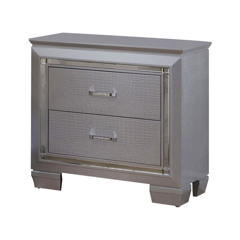 Queen Bedroom Set, Gray Wood, 3 Piece Set with 2 Nightstands image number 3