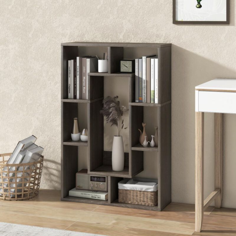 Hivvago 7-Cube Geometric Bookshelf Modern Decorative Open Bookcase