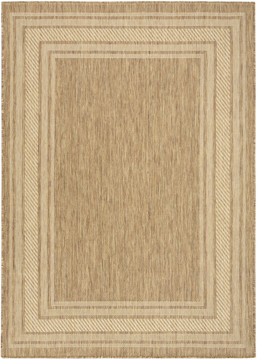 HomeRoots 6' X 9' Natural Geometric Indoor Outdoor Area Rug