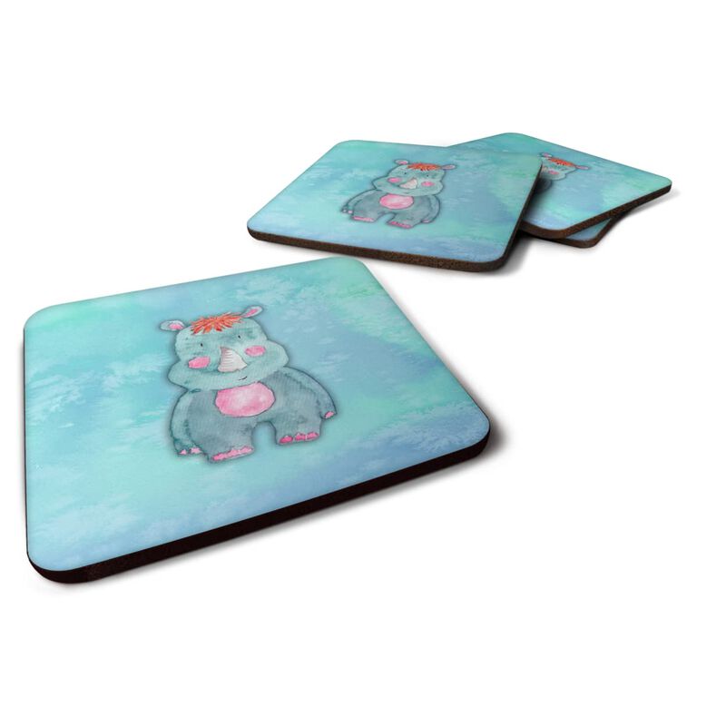 Caroline's Treasures Rhinoceros Watercolor Decorative coasters, 3.5, Multicolor