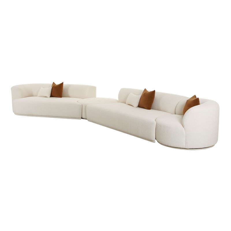 Fickle Cream Boucle 4-Piece Modular LAF Sectional image number 0