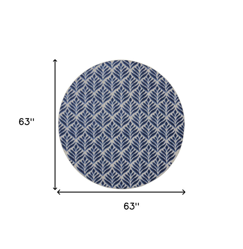 HomeRoots Round Floral Indoor Outdoor Area Rug image number 5