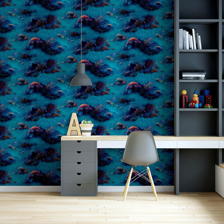 Orlena Blue Under The Sea Wallpaper