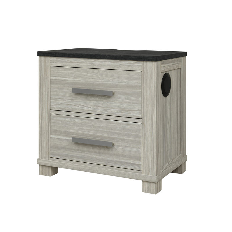 Ashley Brown Nightstand with USB and Speaker image number 1