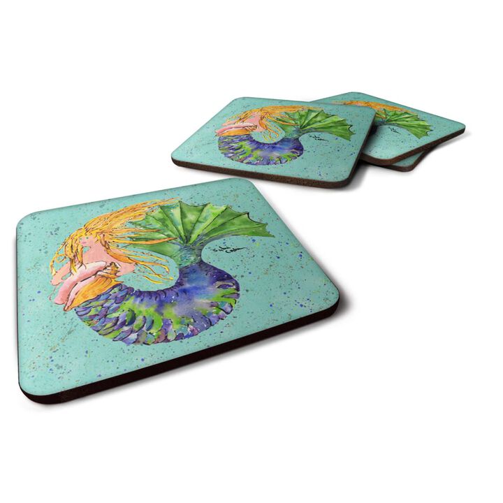 Caroline's Treasures 8336FC Mermaid Foam Coasters (Set of 4), 3.5 H x 3.5 W, Multicolor