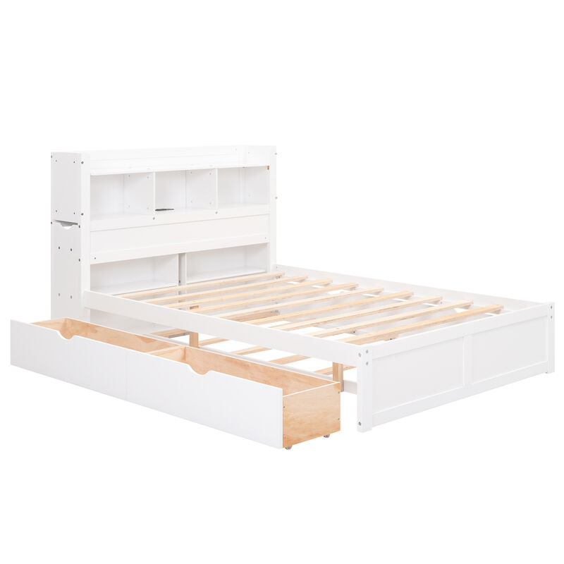 Merax Platform Bed with Trundle and 2 Drawers