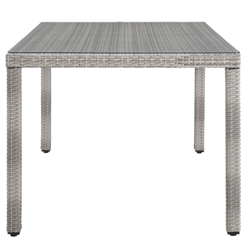 Modway - Aura 68" Outdoor Patio Wicker Rattan Dining Table Gray image number 5