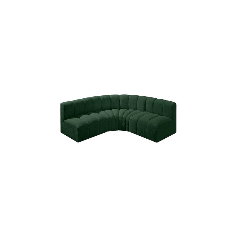 Meridian Furniture Arc Green Boucle Fabric Modular Sofa