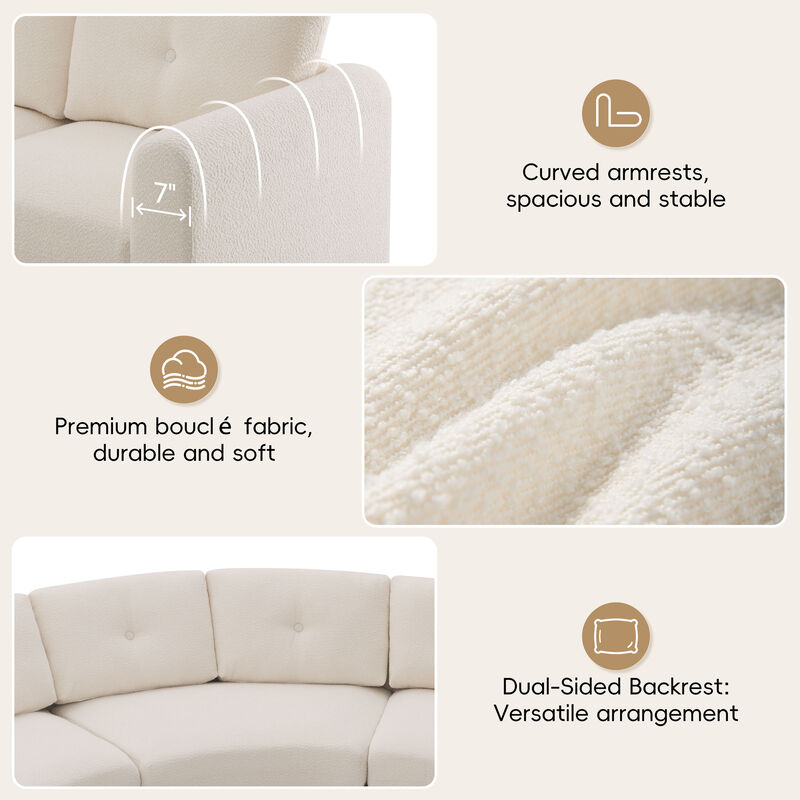 Merax Curved Modular Sectional Sofa with Customizable Layout, High-Resilience Foam & Pocket Spring Seats image number 5