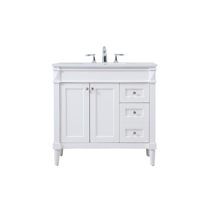 Elegant Kitchen and Bath 36 inch Single bathroom vanity in white