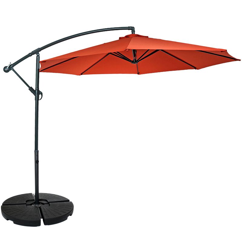 Sunnydaze Sand or Water Round Cantilever Offset Patio Umbrella Base Plates