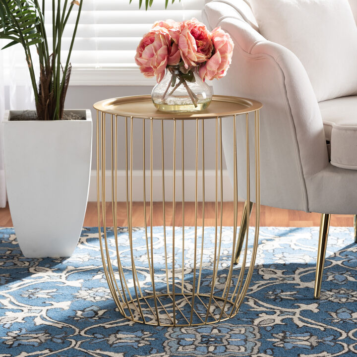 Baxton Studio Mabon Modern And Contemporary Gold Finished Metal End Table