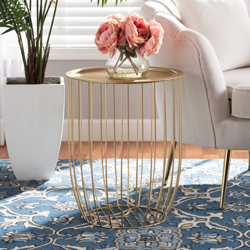 Baxton Studio Mabon Modern And Contemporary Gold Finished Metal End Table