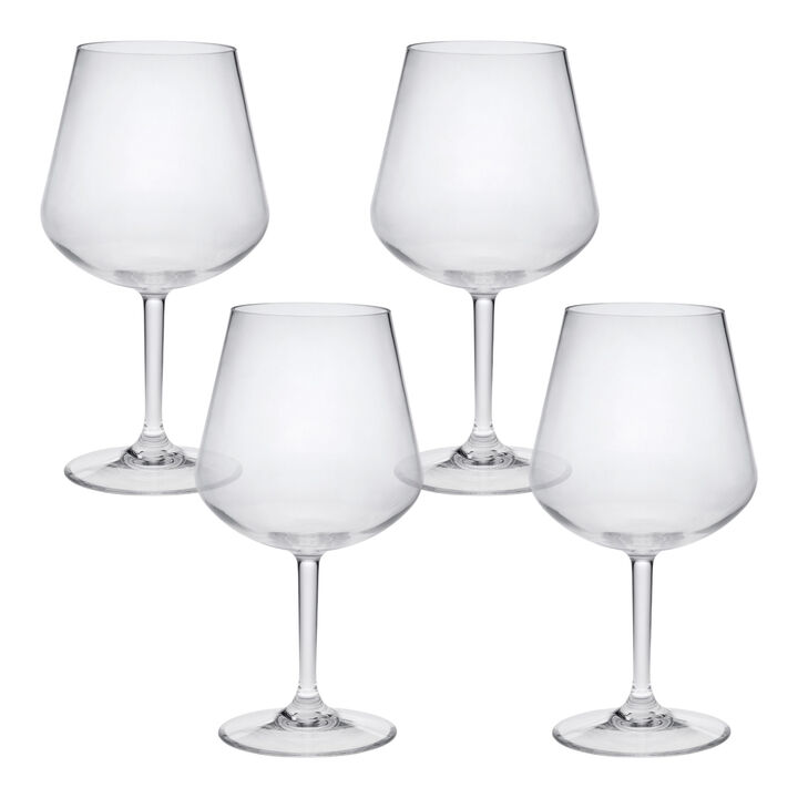 All-Purpose Tritan Plastic Stemmed Wine Glasses – Set of 4 Pieces