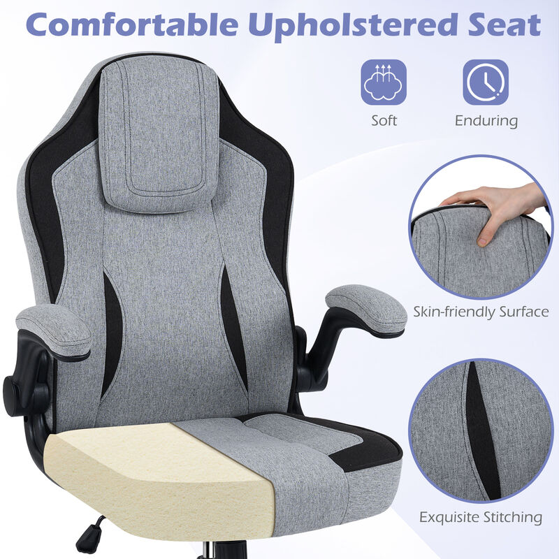 Adjustable Computer Chair with 90 Degree Flip-Up Armrests and Lumbar Support image number 7