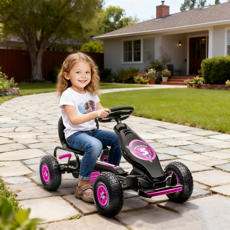 BreeBe Ergonomic Pedal Go Kart Kids Ride-on Toy with Tough, Wear-Resistant Tread image number 1