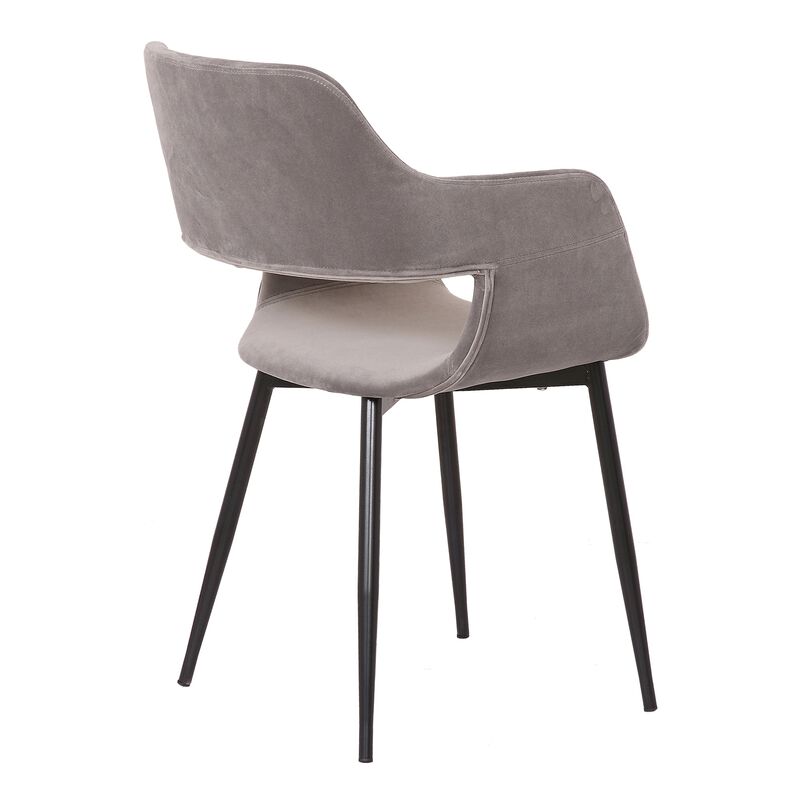 Mid-Century Gray Open Back Dining Accent Chair image number 2