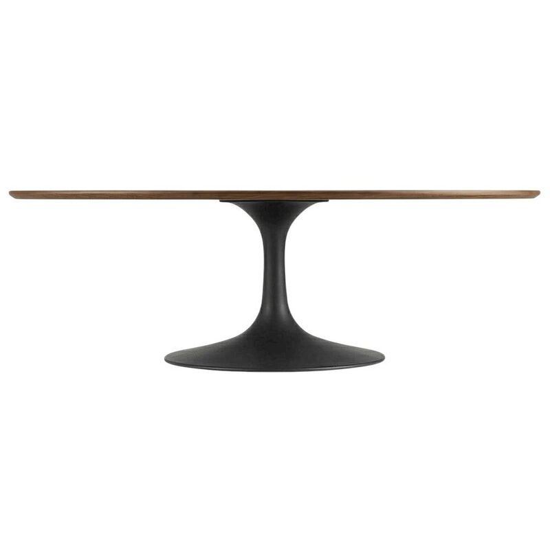 Oval wood coffee table with set of two, sleek design, modern style image number 1