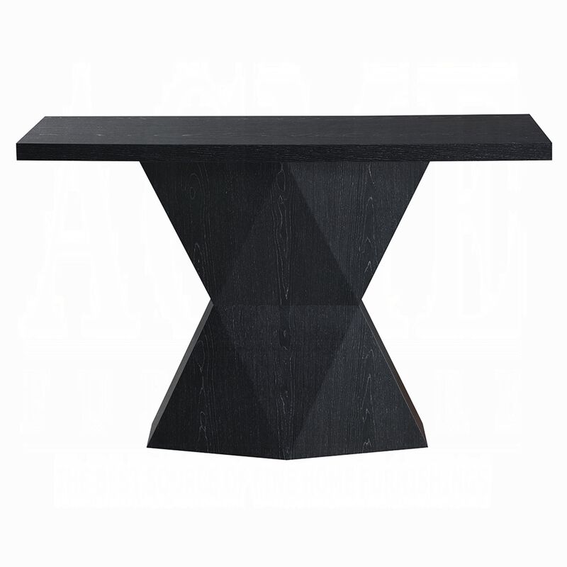 Kia Sofa Console Table, 47 Inch Top, Geometric Pedestal Base, Black image number 2