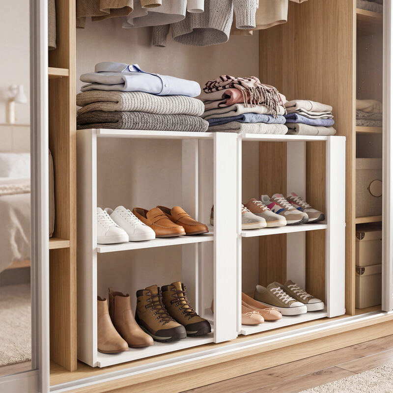 Modern 3-Tier Shoe Organizer Rack with Stackable Design image number 6