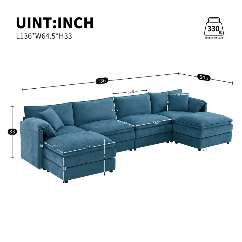 Merax Chenille Modular Sectional Sofa for Living Room image number 9