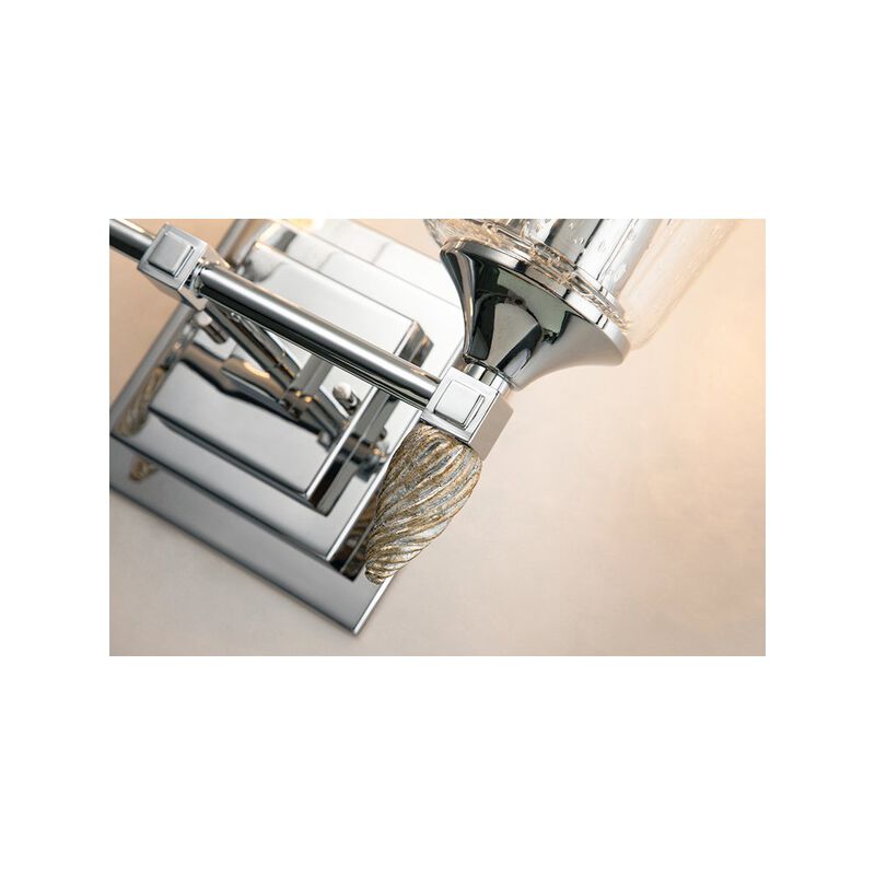 Lucas McKearn Vetiver 2 Light Vanity in Polished Chrome with Silver Accent