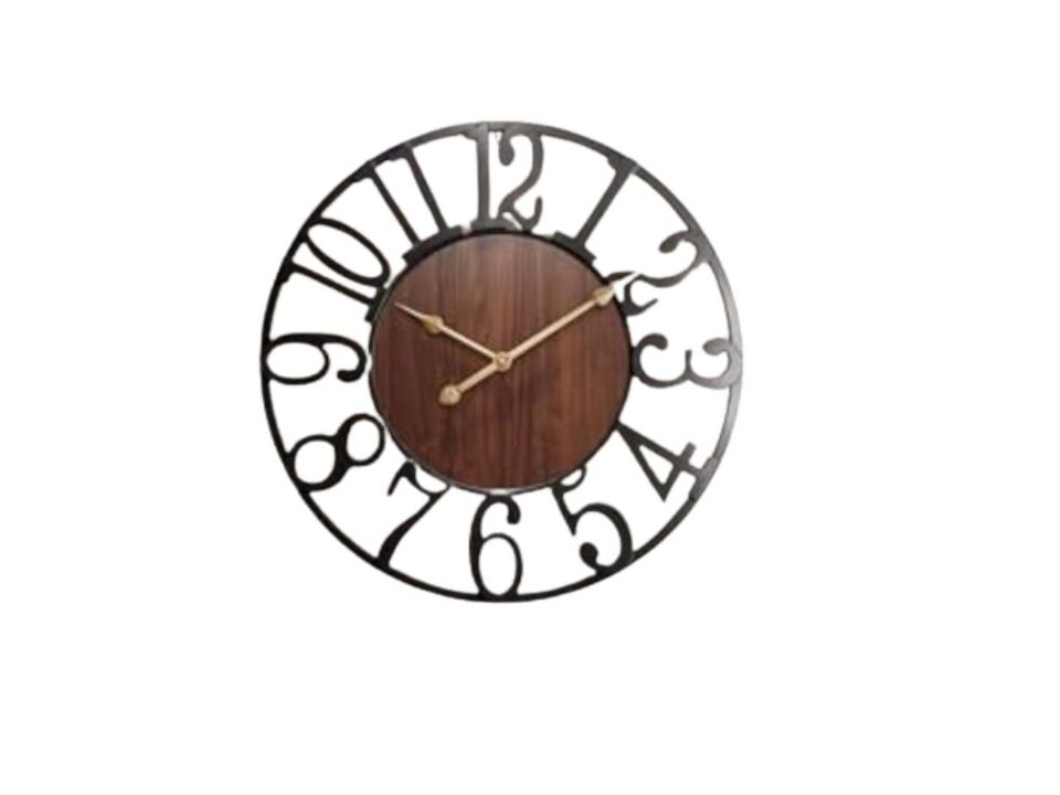 Wood Farmhouse Completely Wall Clock 32 Inch Silent Non Ticking Battery Operated