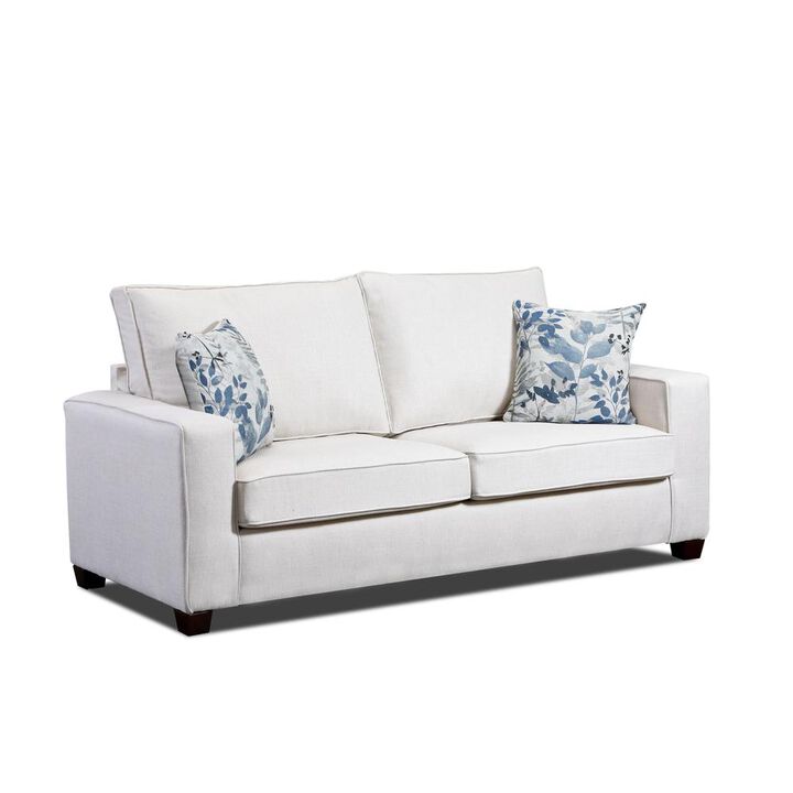 American Furniture Classics Living Room Relay Mist Sofa with Two Throw Pillows