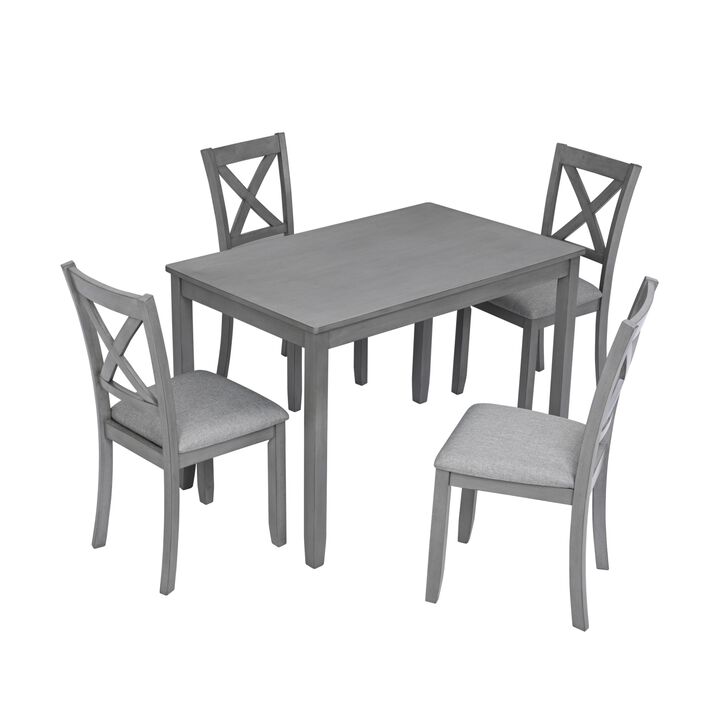 Riflil 5‑Piece Farmhouse Dining Set