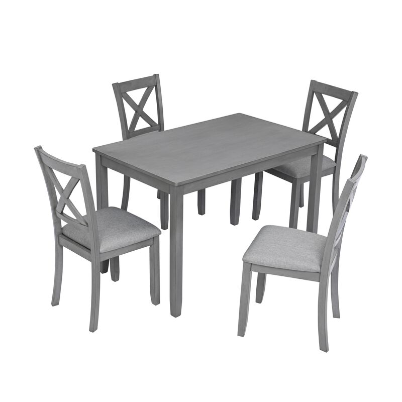 Riflil 5‑Piece Farmhouse Dining Set image number 0