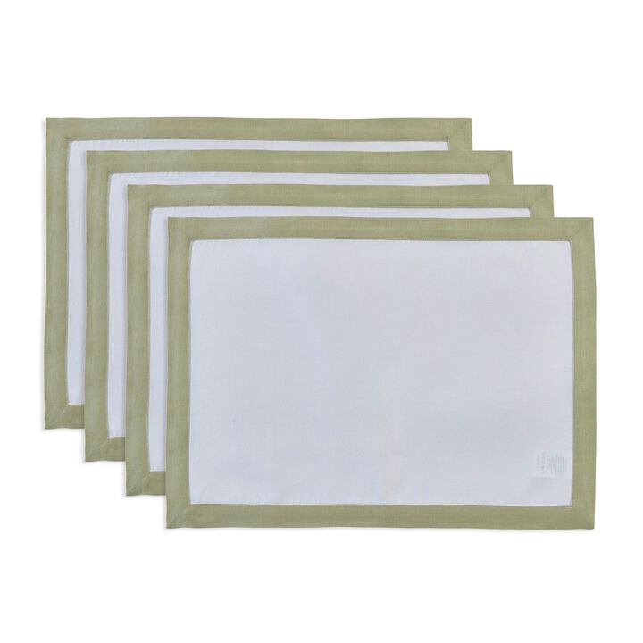 Solino Home 100% Pure Linen Placemats 14 x 19 Inch Set of 4 - Classic